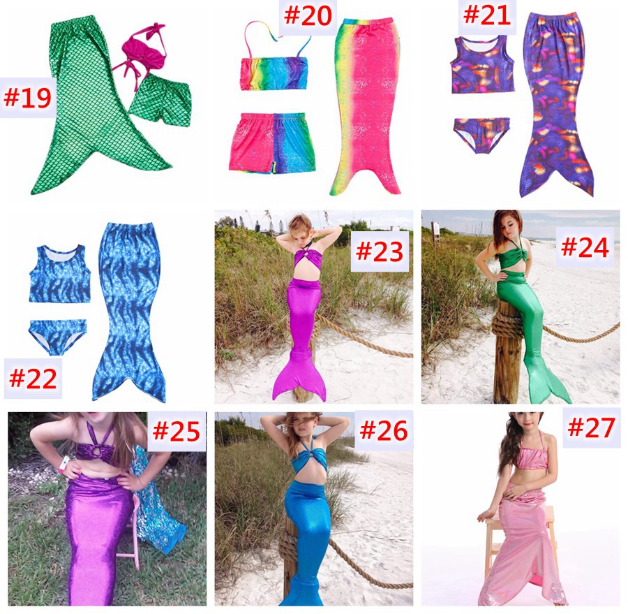 

Girls Mermaid Tail Bikini Suit Kids INS Swimmable Mermaid Fins Swimsuit Swimming Costume Bathing Suit 30Designs  fedex ups ship, Over 30style choose free