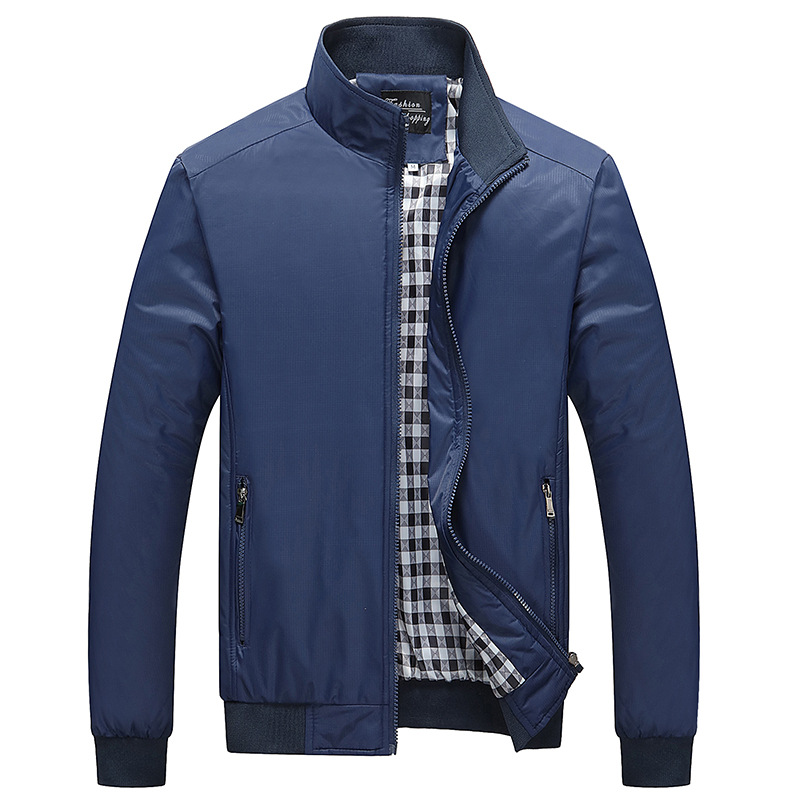 

Wholesale- 2016 brand clothing new long sleeve zip men's jackets slim fashion jacket tops casual coat outerwear&outercoat Jacket 5XL JKQ53E, Blue