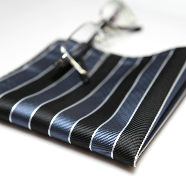 

New Arrival Mens Pocket Square Stripes Blue Black Orange White Yellow Brown 100% Silk Jacquard Woven Handkerchief Free Shipping Wholesale, Blue;white