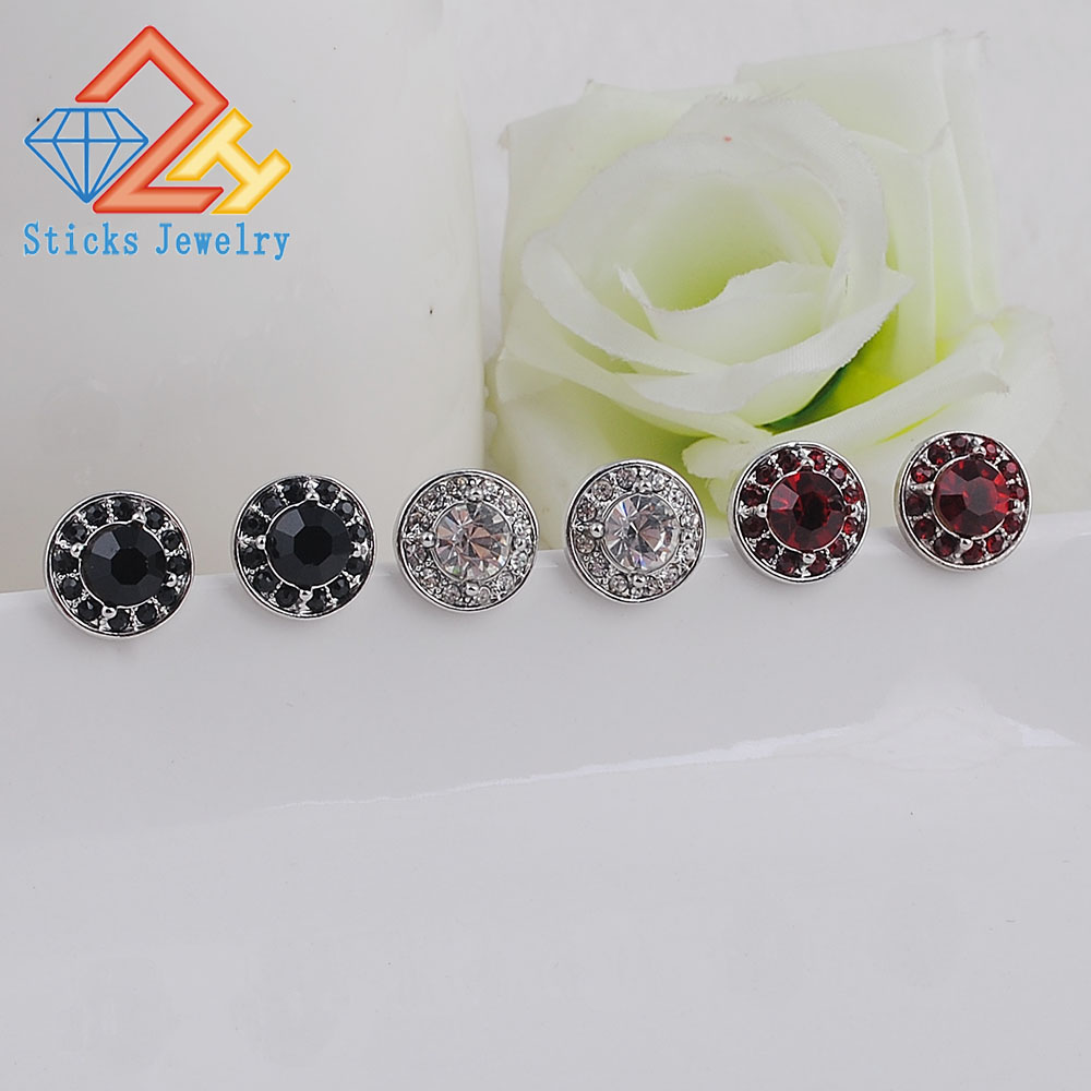 

14MM Round Satellite stone earrings Free shipping 1pair/lot drop shipping