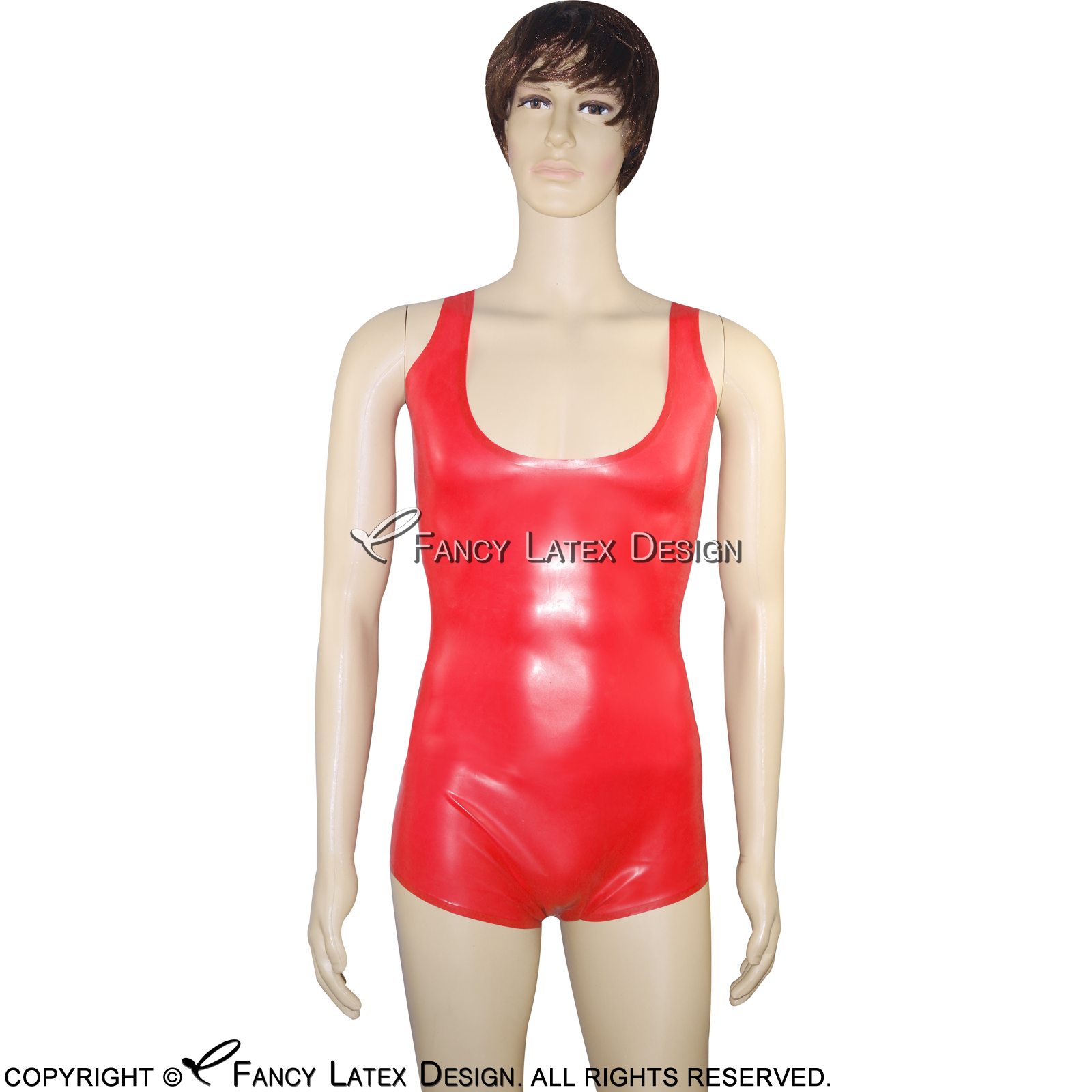 Red Sexy Latex Catsuit Jumpsuits Rompers Rubber Swimsuit Body Suit Plus Size Hot Sales 0013-image-400992732
