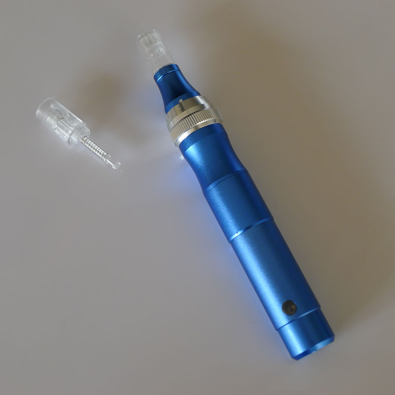 blue Derma Pen Auto Microneedle System Adjustable Needle Lengths 0.25mm-2.0mm Electric DermaPen Stamp Auto Micro Needle Roller-image-395553773
