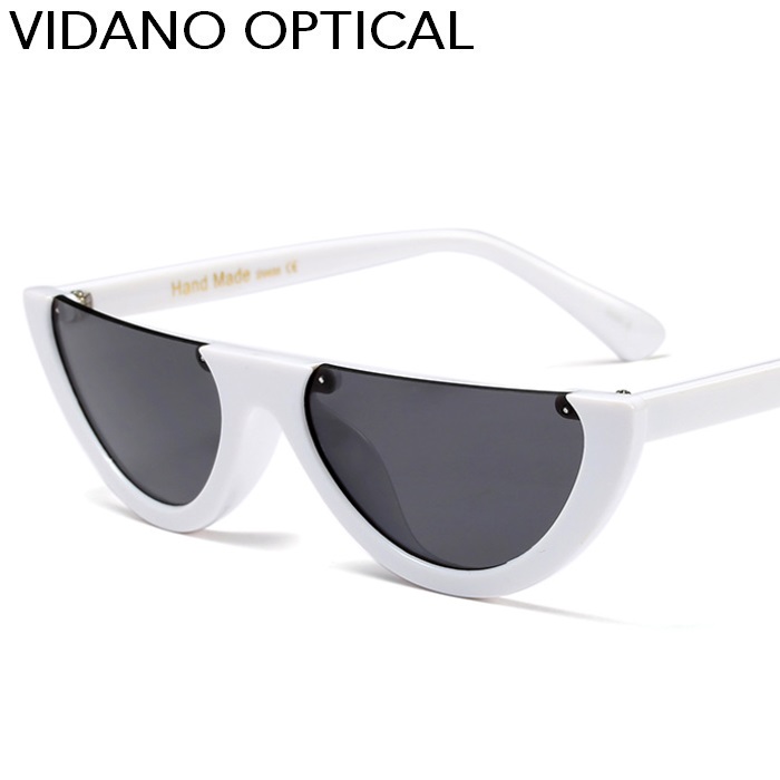 

Vidano Optical High Fashion Flat Top Semi Cat Eye Sunglasses For Women & Men Semi-Rimless Frame Fashion Designer Sun Glasses Unisex Eyewear