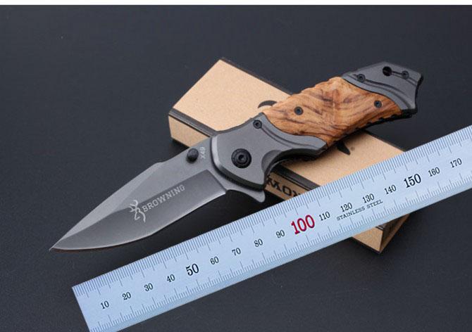 

Browning X49 Tactical Folding Knife Steel Blade Wood Handle Titanium Pocket Survival Knives Huntting knife Fishing EDC Tool