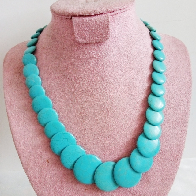 

Natural Stone Necklaces Fantastic Huge Multilayer Turquoise Necklace Baroque Sheets Chunky Flake Summer Irregular Choker Necklace Jewelry