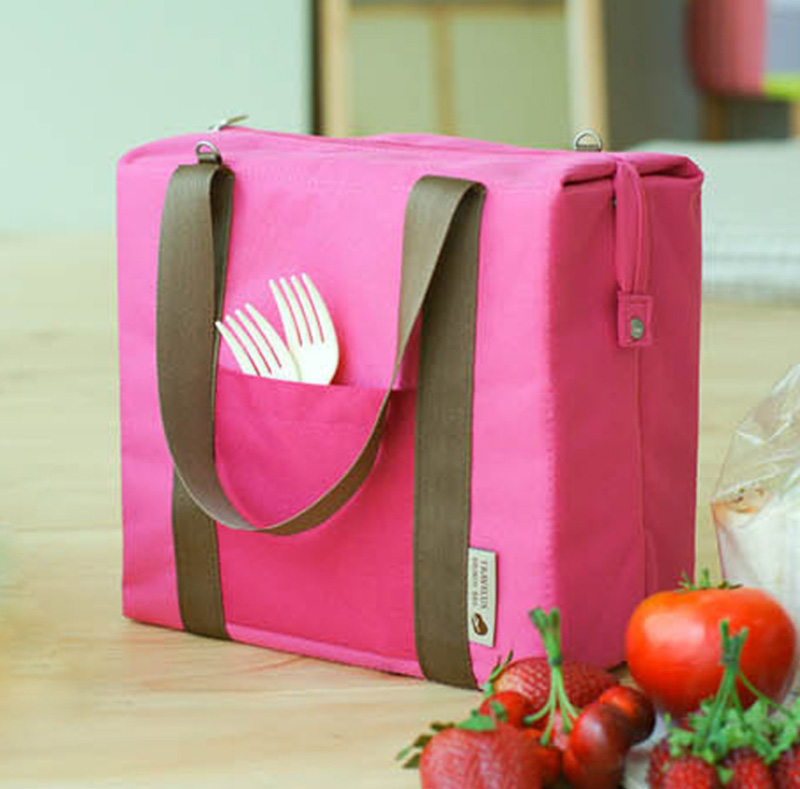 

2pcs 4colors Nylon Cooler Insulated Waterproof Lunch Carry Storage Picnic Food Waterproof Travel Tote Bag, Blue