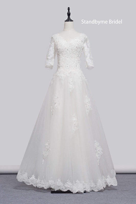 

2018 new pattern long sleeves dress, White