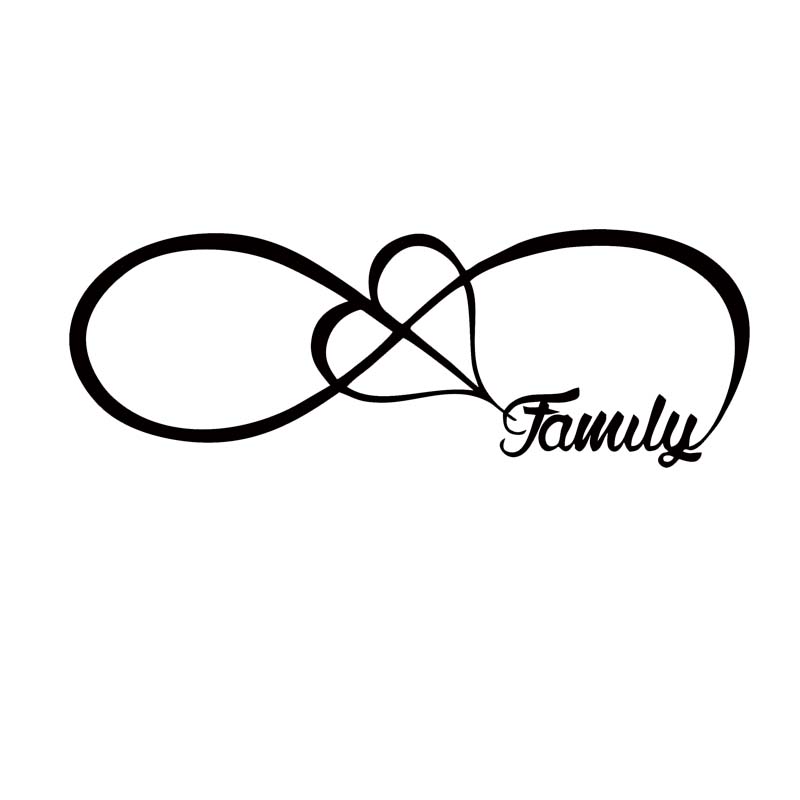 

Hot Sale For Family Love Heart Infinity Forever Symbol Car Styling Jdm Vinyl Decal Car Window Bumper Sticker Accessories Decor, Color