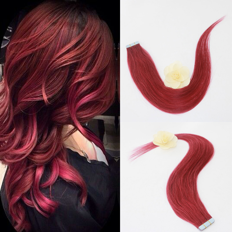 

The Fashion Way Brazilian Human Hair Dubai Extensions 20 Pcs 50grams Color #bug Tape in Silky Straight Weft Remy Virgin Hair