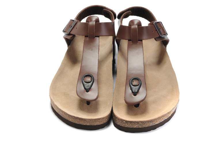 

New Famous Brand Arizona With Orignal Brand Logo Men's Woman Flat Sandals Casual Herringbone Sandals Summer Beach Genuine Leather Slippers, Style 6