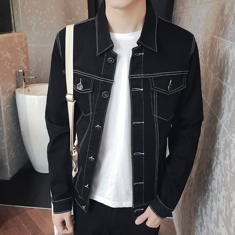 

Wholesale- TG6316 Cheap wholesale 2017 new Jean jacket black men' clothing of cultivate one' morality men' jacket coat han edition tide