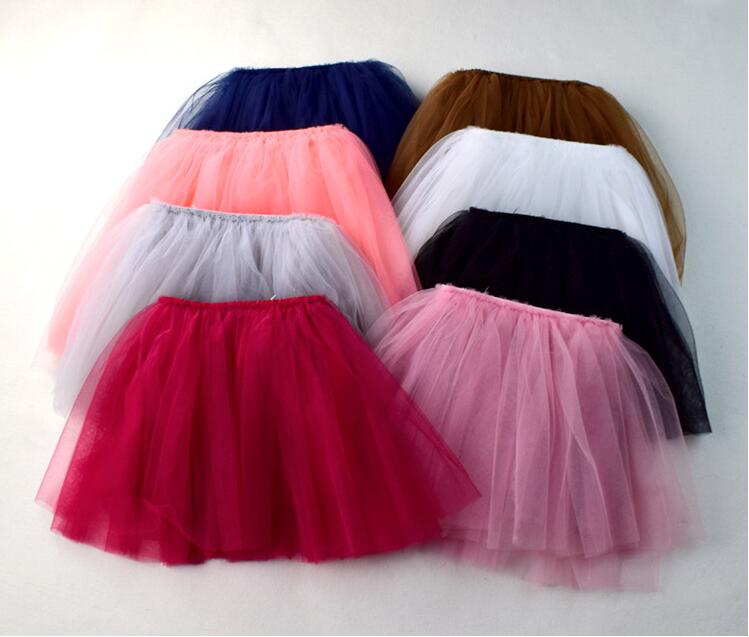 

8 colors Four all-match new arrivals Four layers of gauze Princess skirts cute girl Summer solid color skirt free shipping, Red