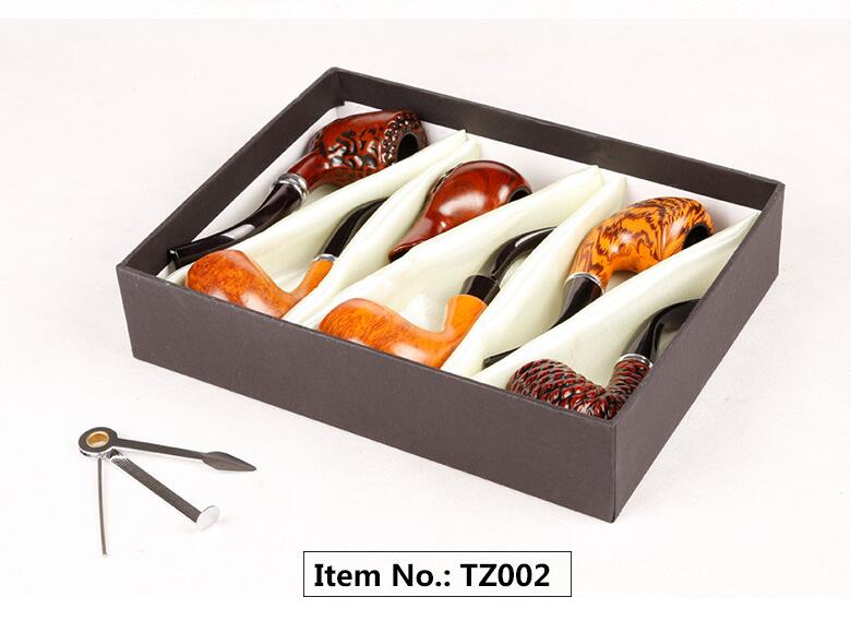 

Tobacco Cigarette Wood Color Smoking Pipes Metal Acrylic Material 6pcs/Set Gift Packaging Pipes With smoking knife For Smoking 4 Type