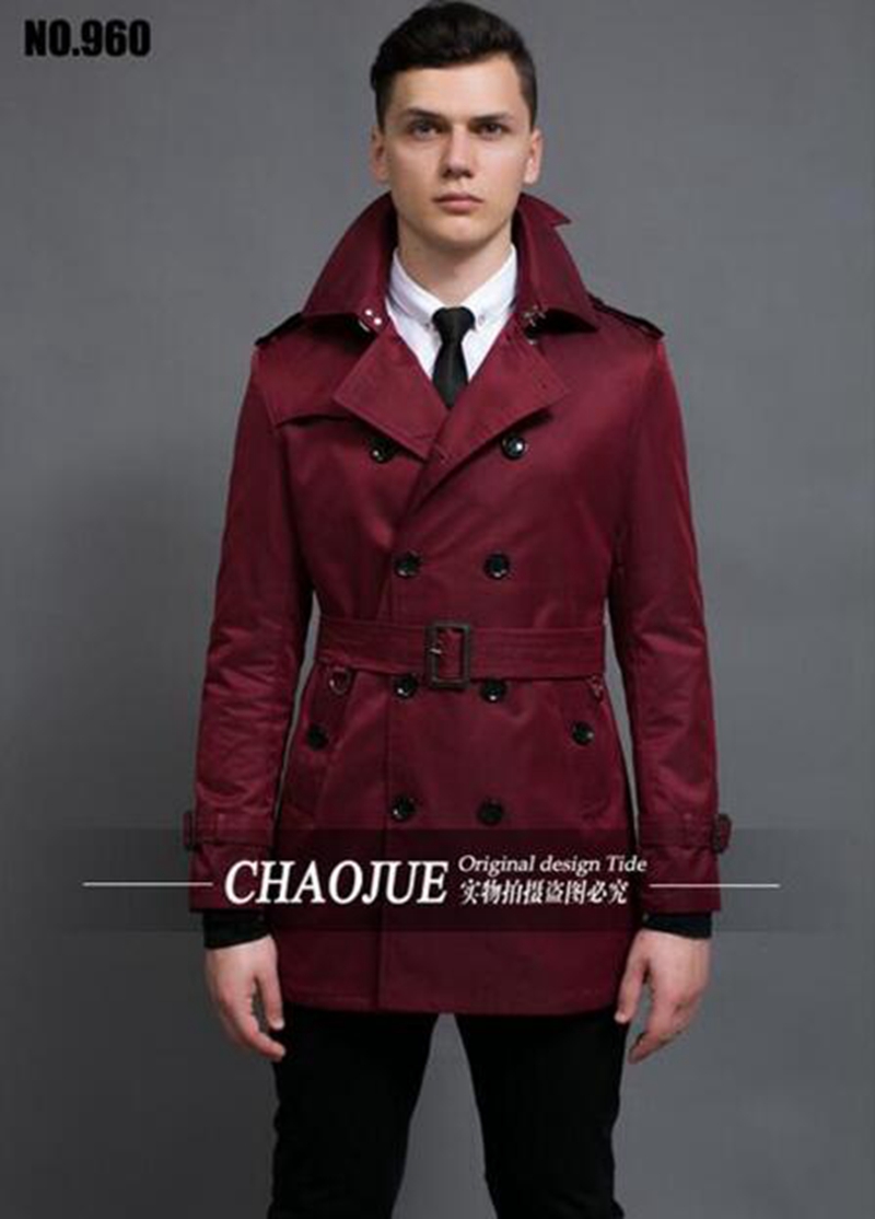 Men in the spring and autumn fashion new business and leisure trench coat of cashmere woolen cloth of England big yards / S-6XL