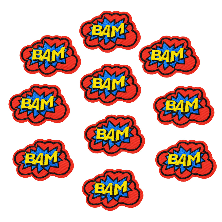 

10PCS Slang BAM Patch Sewing Notions for Clothing Bags Iron on Embroidery Patches f or Shoes Jeans DIY Sew on Embroider y Badge