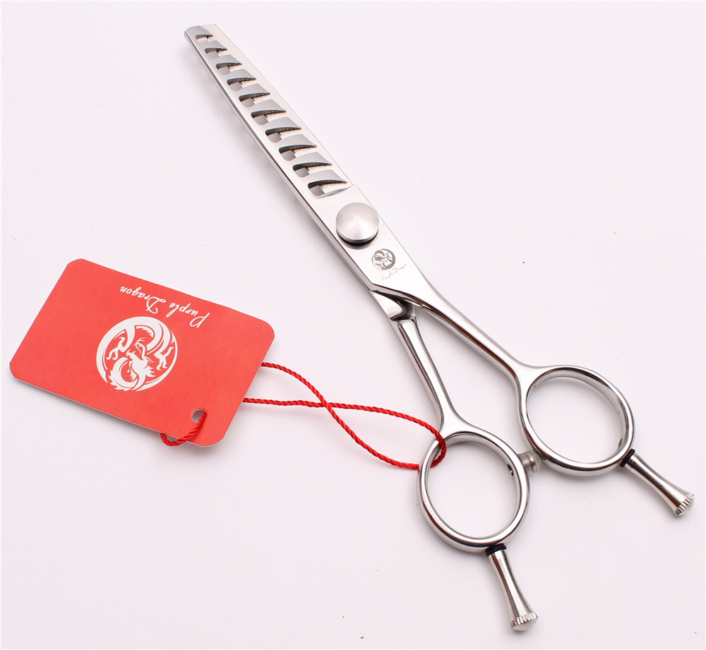 

6'' Japan Purple Dragon 440C Professional Human Hair Scissors Hairdressing Scissors 10 Teeth Thinning Rate 20%-30% Salon Style Tools Z2006