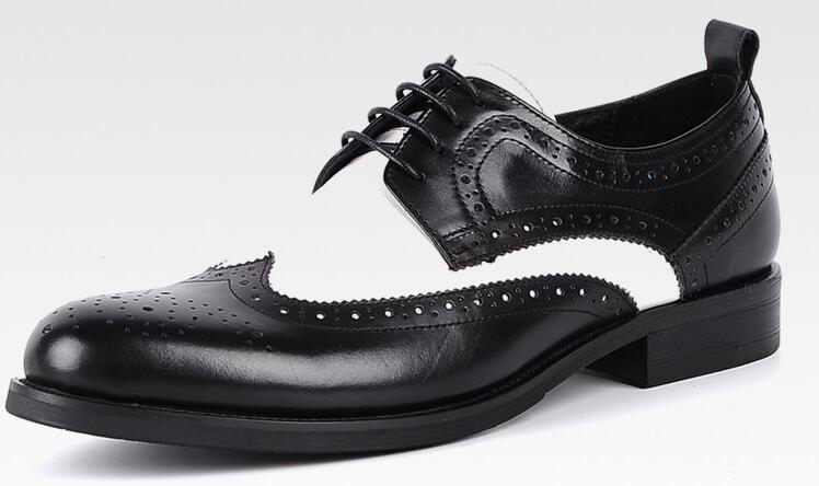 

black white / brown white mens wedding shoes genuine leather dress shoes formal oxfords shoes