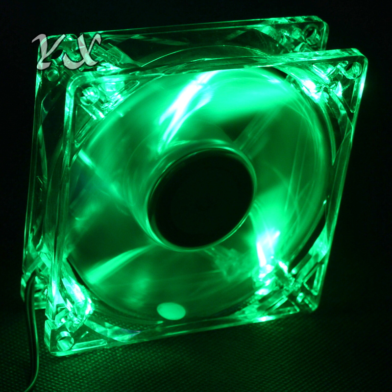 

8025 GDT Green LED PC Computer Case Brushless Cooling Fan 80mm 80*80*25mm 8025S DC 12V 4Pin Cooler