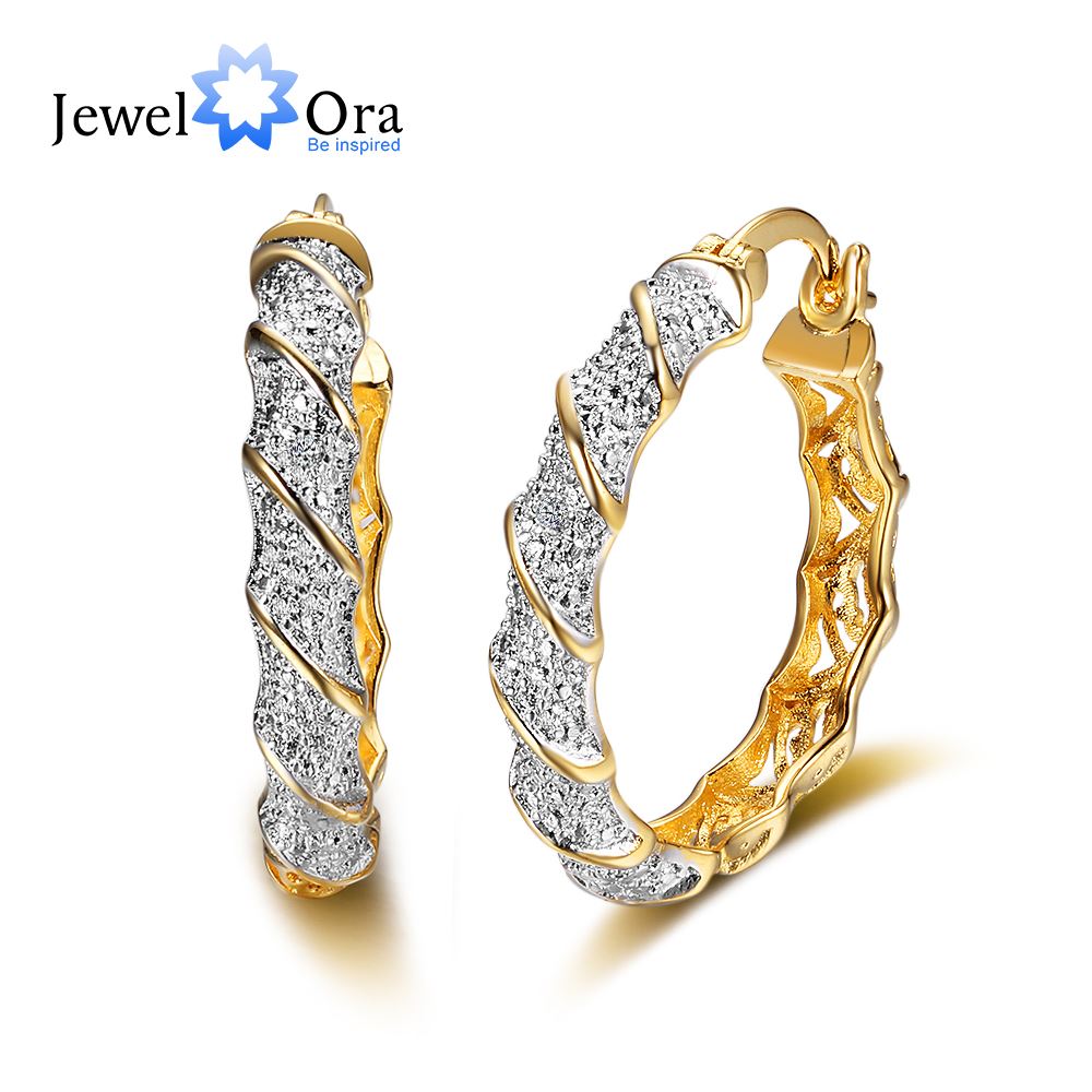 Classic Gold Plated Zircon Luxurious Hoop Earrings For Women European Style Trendy Party Accessories ( EA101789) 17401