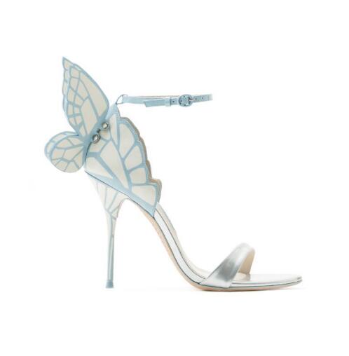 

2017 New Shoes Woman Back Butterfly Sandals Sweet Chic High Heels Designer Mujer Sandals Side Ankle Strap Sexy Women' Shoes Plus, As pics 5