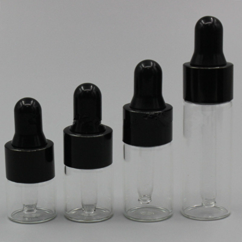 

Empty 1ml 2ml 3ml 5ml clear Glass Dropper bottle Mini Glass essential Oil bottle with hose Glass vial F20171371