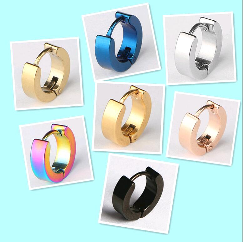 

Fashion Asian Stainless Steel Stud Ear Hook Pure Color Smooth Surface Unisex Hoop Earrings for Men and Women Anti Allergy not fade