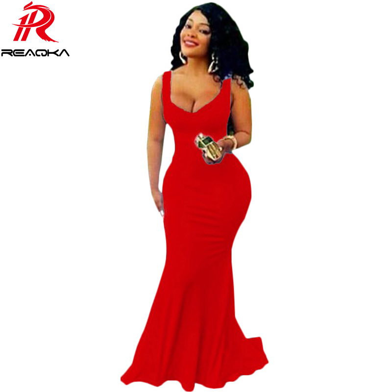 2016 Nouvelle Arrivée Dubaï Europe Robe De Sirène Royal De Bal Longue Robe Col En V Étage Longueur Femmes Robes Rouges Robe De Soirée Plus La Tai