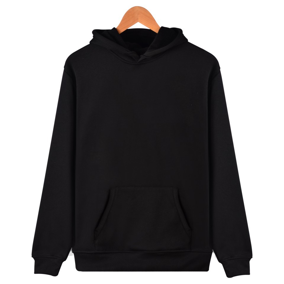 

Plain Mens Fleece Hoodies Casual Unisex Sweatshirt Sport Bodybuilding Hip Hop Pullover Hooded Mens Sportwear Coat Jogger, Black