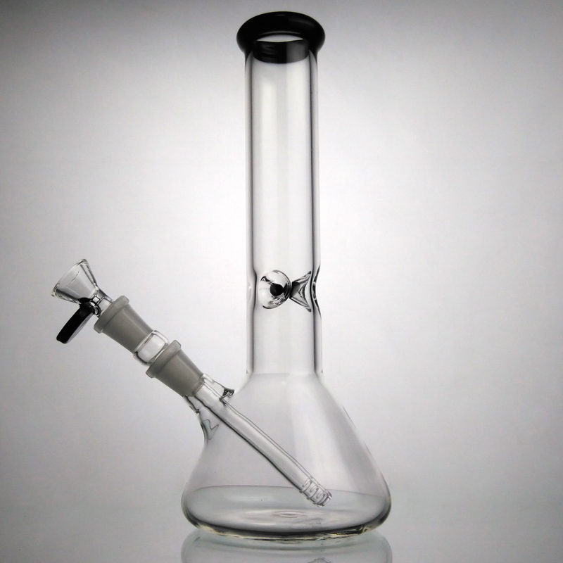 

10 inches Thick Beaker Bong Water Pipes Bongs Scientific Glass Bongs Black Lips With 14mm Diffuser Downstem