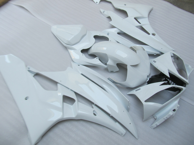 

Injection mold 100% fit for Yamaha YZF R6 2006 2007 white fairings set YZFR6 06 07 OT17, Same as picture
