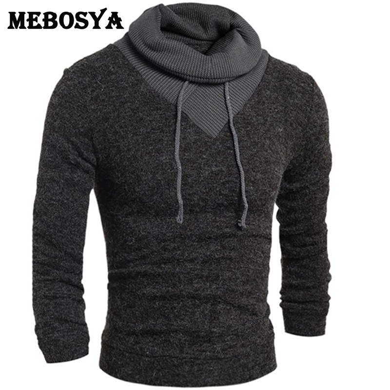 Vente en gros - Hommes Mode Chandails Épais Casual mâle slim pull à col roulé couleur unie printemps vêtements pour hommes pull en laine hommes t