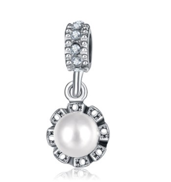 

Fit Sterling Silver Bracelet Creative Crystal Pearl Dangle Charms Pendant European Charm Beads Fit Snake Chain Bracelet DIY Bangle Jewelry