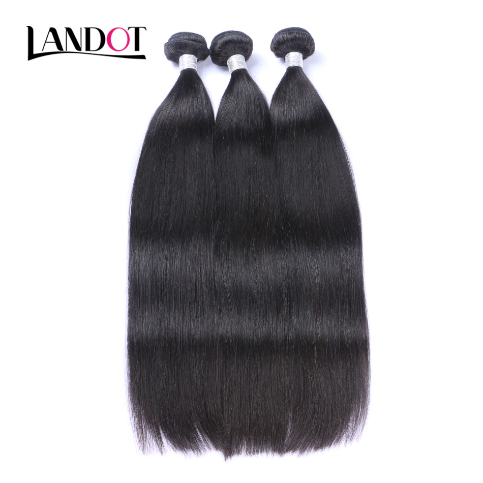 

UNPROCESSED Brazilian Peruvian Malaysian Indian Cambodian Mongolian Virgin Human Hair Weaves Bundles Straight Soft Full Remy Hair Extensions, Natural color