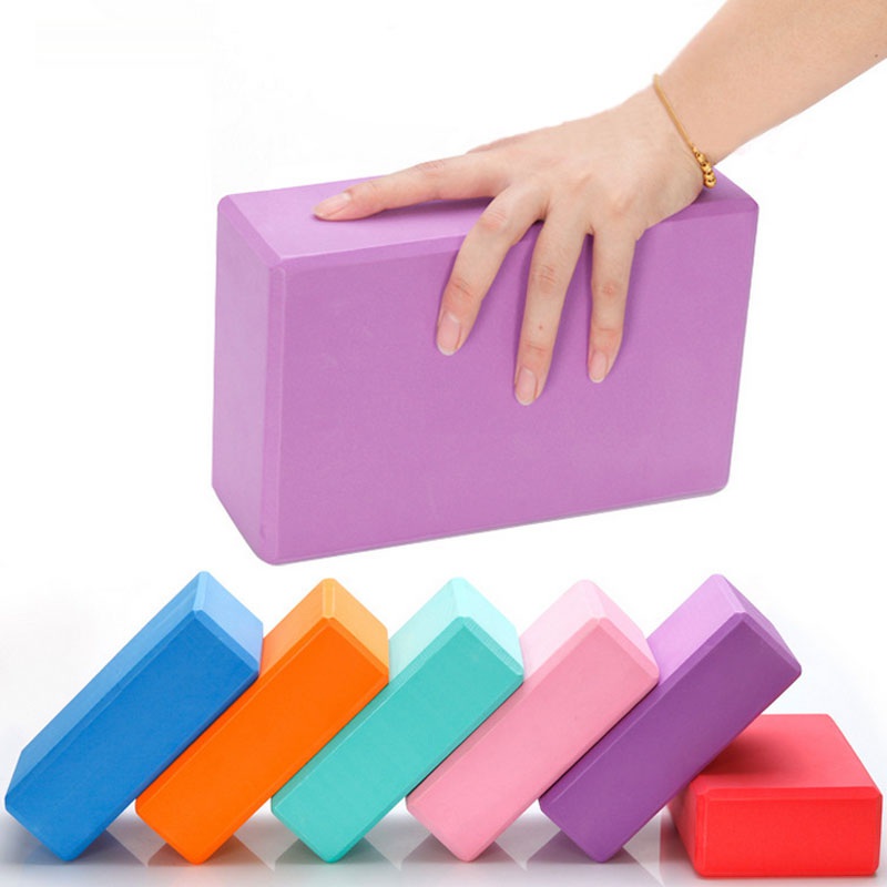 

Wholesale-New Women Yoga Props For Exercise Fitness Sport Block Foam Brick Stretching Aid Gym, Blue