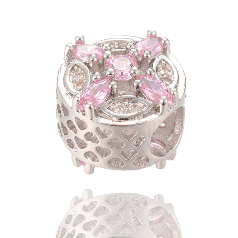 Noir Clair Zircone Cubique Micro Pave Ballon Rond Bracelet Connecteur Charm Beads