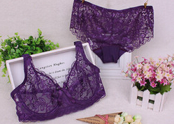 

New 2019 high quality Spring Slim Sexy lingerie lace transparent breathable bra bra set gather significantly smaller eight-color optional, Pink