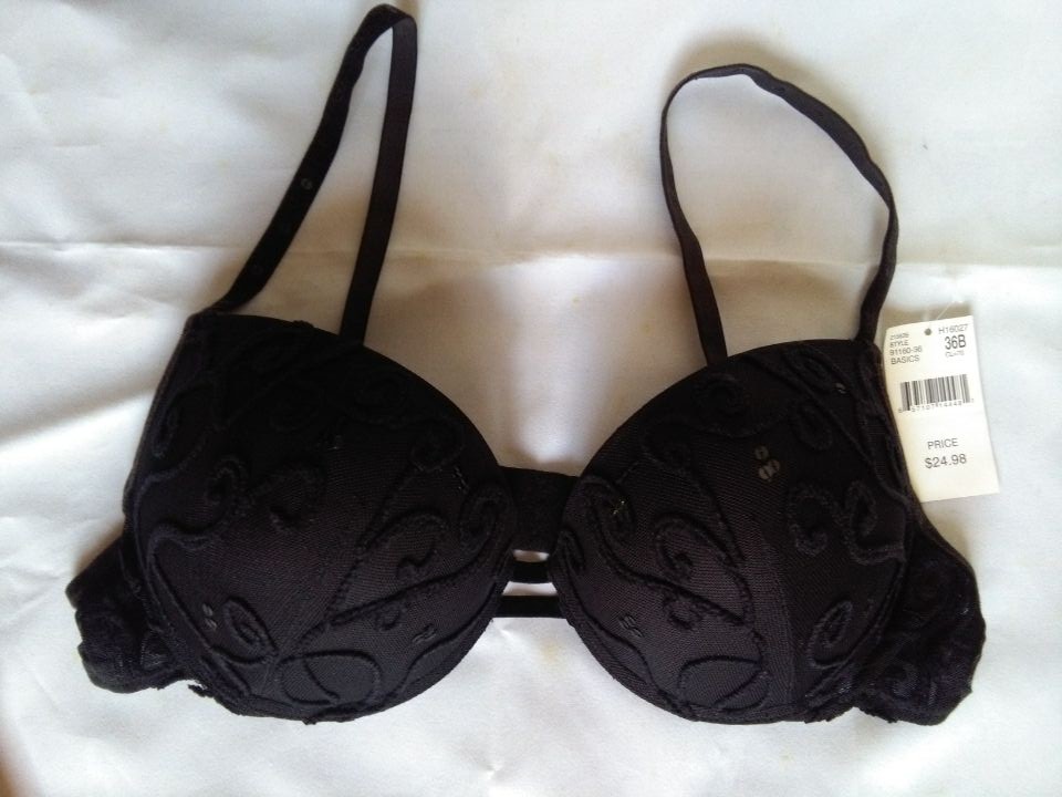 

Women's Under the thin thick cup Push Up Underwire Bra 34C 36B, Black