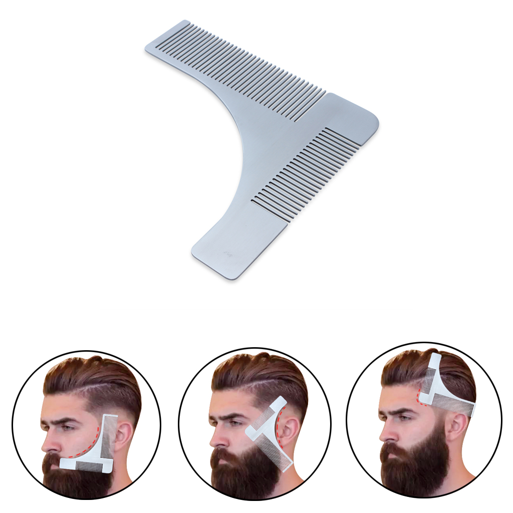 

Stainless Steel Beard Shaping Tool Shaper and Styling Template Comb For Man Perfect Lines Beard Trimmer
