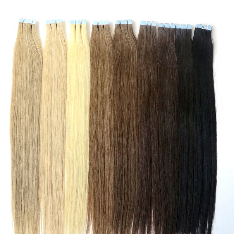 

Lasting 2years Tape In Har Extensions Full Cuticle Remy Human Hair Brazilian Indian Malaysian Peruvian Glue Skin Weft Hair Products, #60/bleach blonde