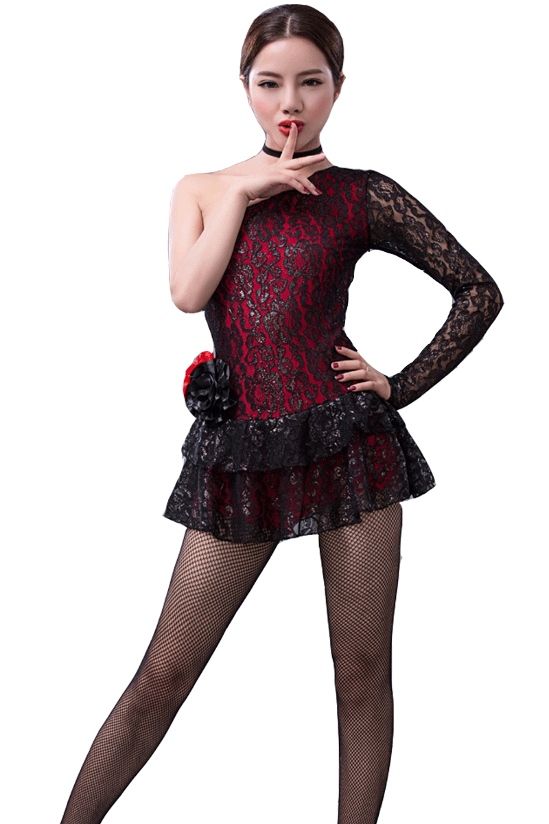 

Latin Dance Skirt Girls Dance Costume Latin Dance Dress Women Girls Lace Sexy Latin New Clothes and Costumes L155, Black