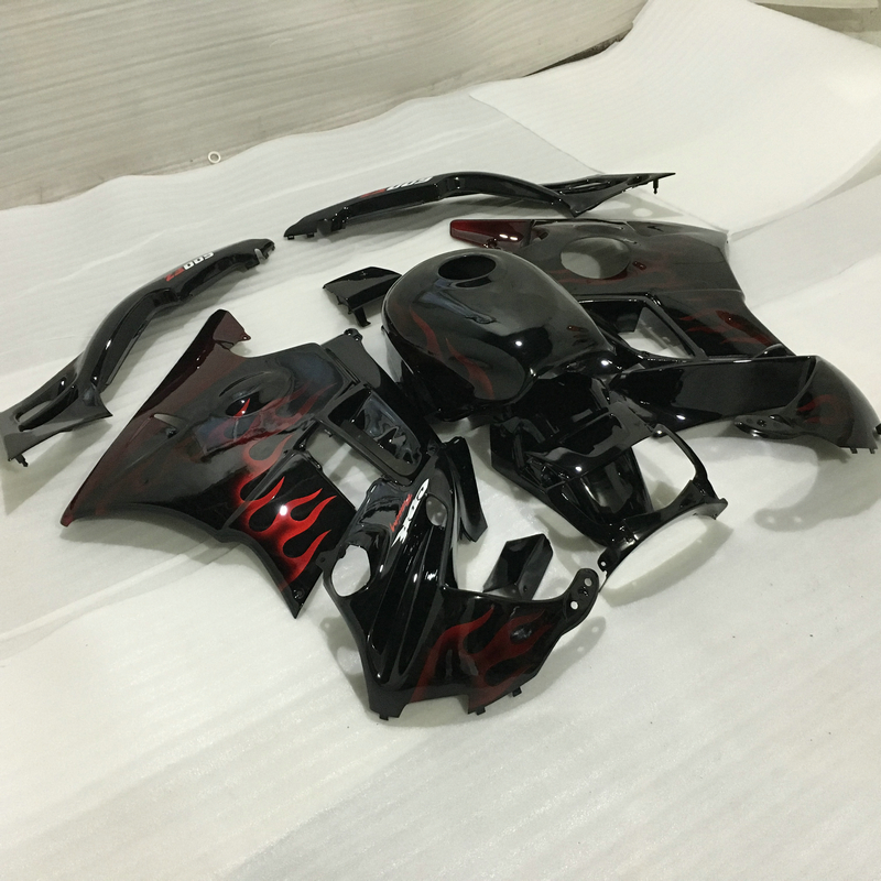 

Aftermarket body parts fairing kit for Honda CBR600 F3 95 96 red flames black fairings set CBR600 F3 1995 1996 OT07, Same as picture