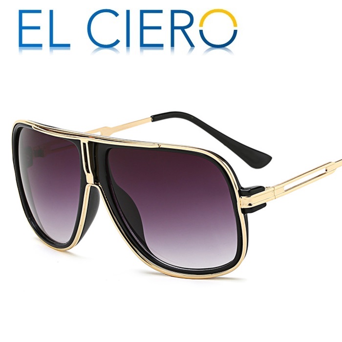 EL CIERO Designer lunettes de soleil pour hommes femmes 2017 haute qualité plat haut pilote lunettes de soleil unisexe mode Vintage nuances UV400