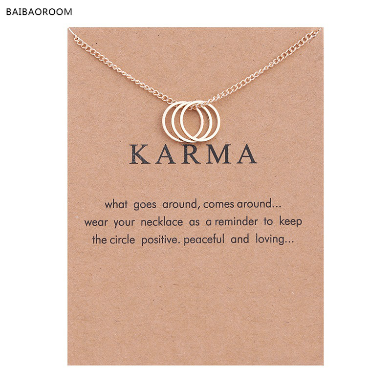 

Wholesale- Karma Gold-color Three Circle Necklace