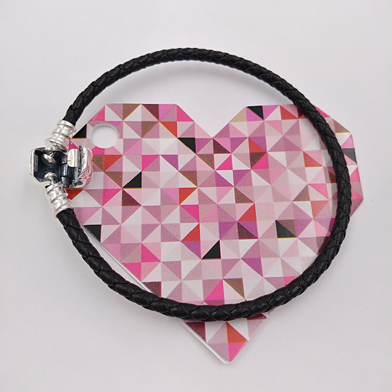 

Moments Single Woven Leather Bracelet - Black Authentic 925 Sterling Silver Fits European Pandora Style Jewelry Charms Beads Andy Jewel 590705CBK-S Hot