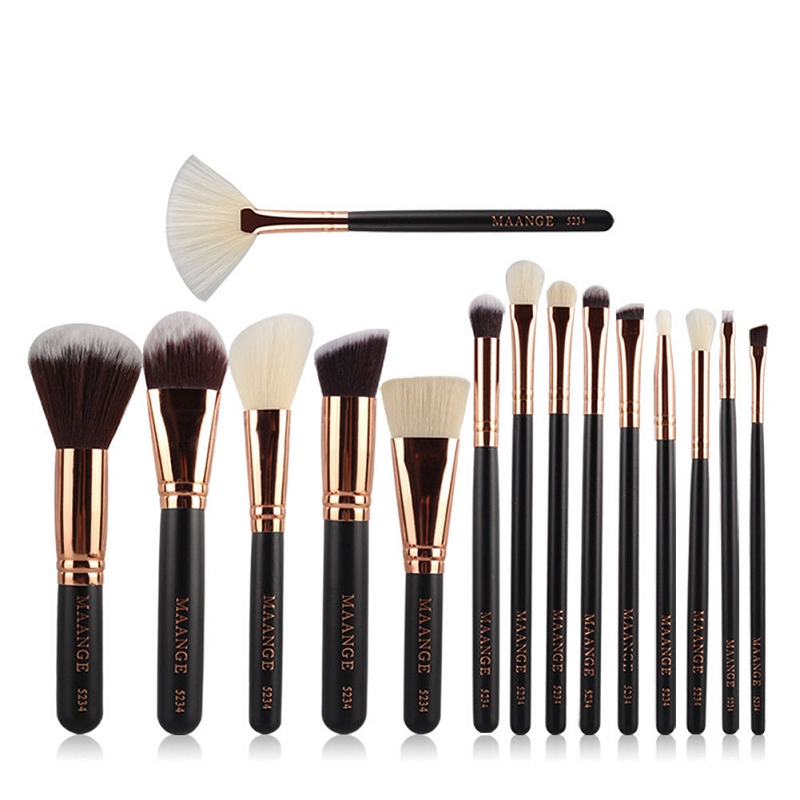 Vente en gros - 15pcs femmes meilleur pinceau de maquillage ensemble cosmétiques maquillage pro ensemble pinceaux doux blush visage poudre contou