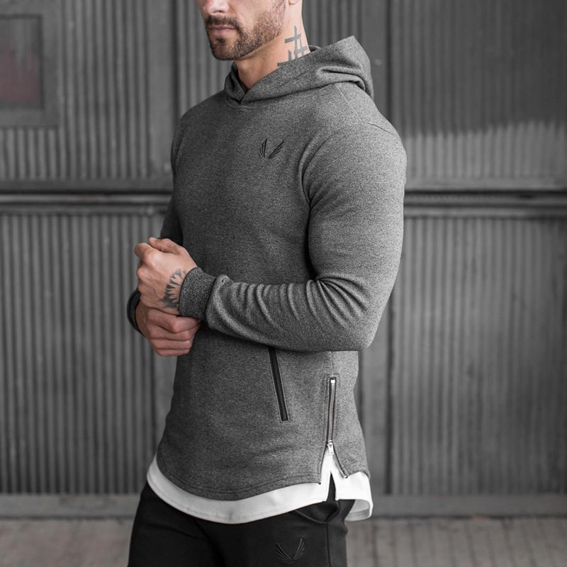 

Wholesale- 2016 New Arrival Men's Long Hoodies Hooded Pullovers Casual Sweatershirt Fitness Clothing Men Sweatshirt Hooded Muscle Coat, Khaki