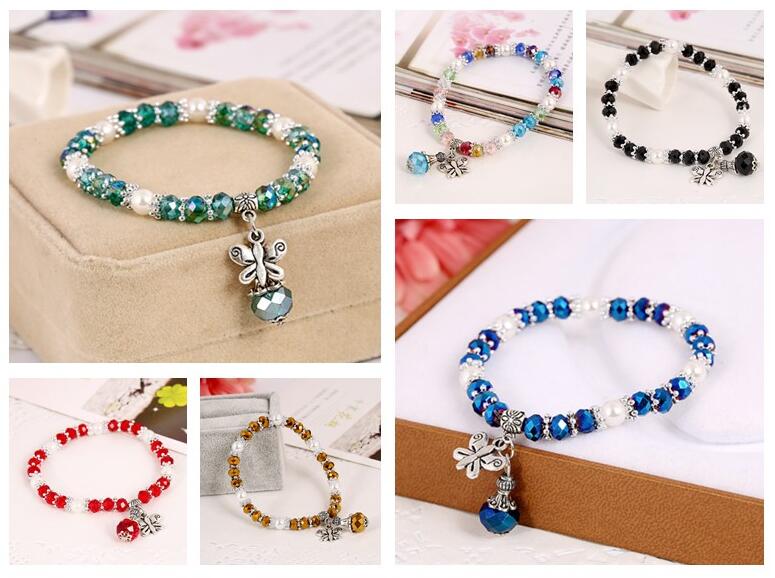 

Free shipping Colorful crystal bracelet ethnic wind jewelry jewelry FB538 mix order 20 pieces a lot Link, Chain