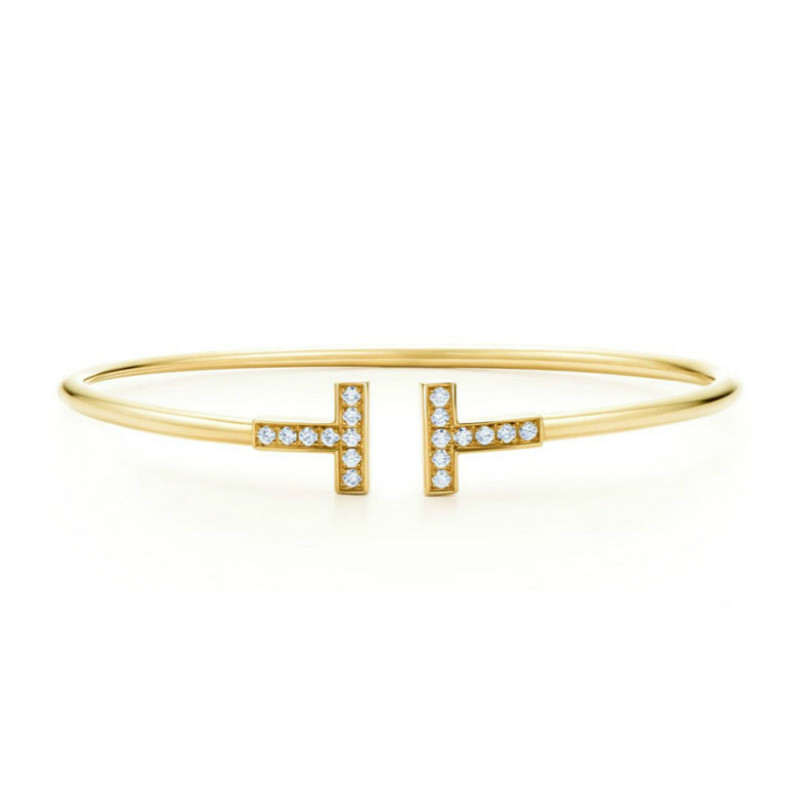 

Double T Bangles Women Bracelets Gold Silver Rose Gold Adjustable Cuff Bangle Fashion Jewelry Holiday Gift