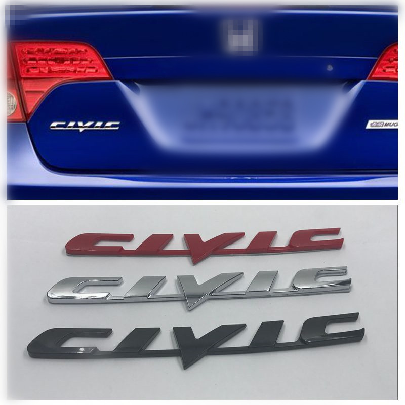 

New Style Civic Car Rear Logo Emblem Badge Decal For Honda Civic 2006-2013 3D Nameplate Sticker, 1 piece