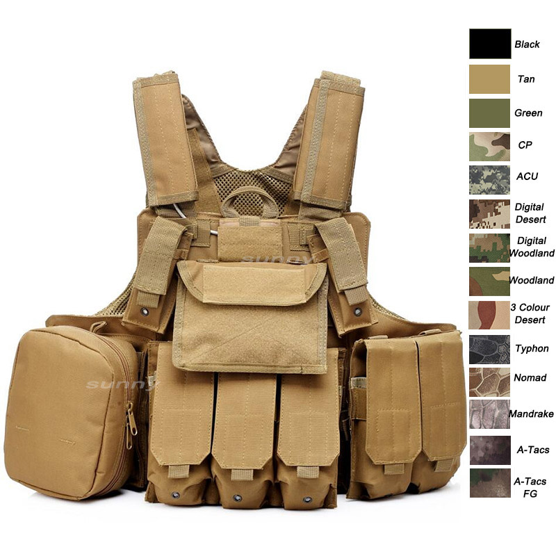 

Outdoor Sports Outdoor Camouflage Body Armor Combat Assault Waistcoat Tactical Molle Vest Plate Carrier Vest NO06-006, Black;green